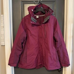 CAMEL CROWN Women's 3x Maroon Ski Jacket Waterproof 3 in 1